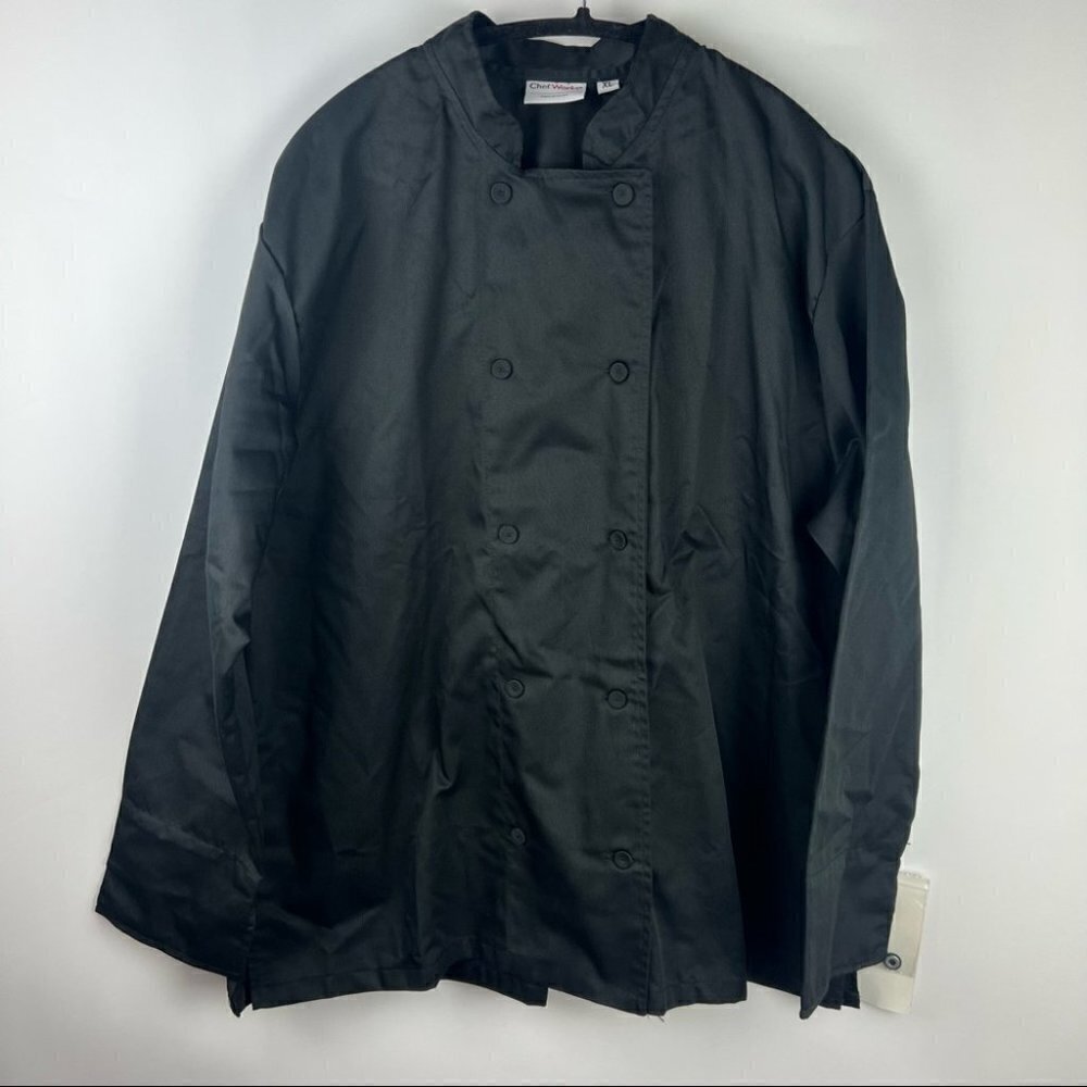 NWT - Chef Works, Women's Marbella Chef Coat In Black. Size: XL